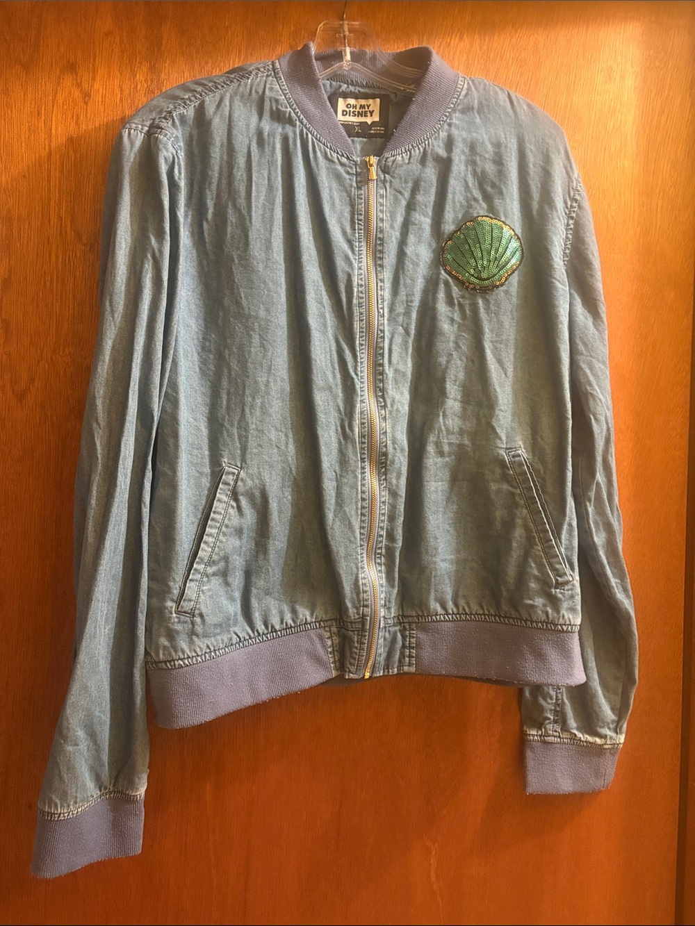 Oh My Disney Women’s Ariel Believe In Your Inner Mermaid Denim Jacket Sz XL